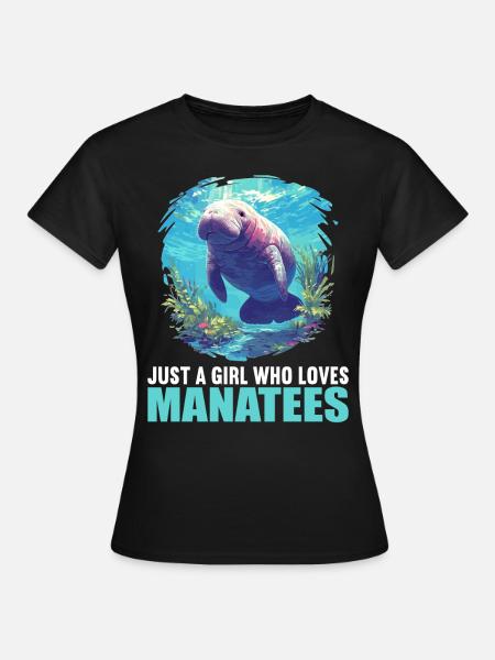 Seekuh Manatees Manatee - Frauen T-Shirt - Schwarz
