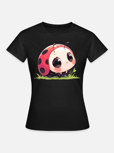 Ladybug Marienkäfer - Frauen T-Shirt - Schwarz