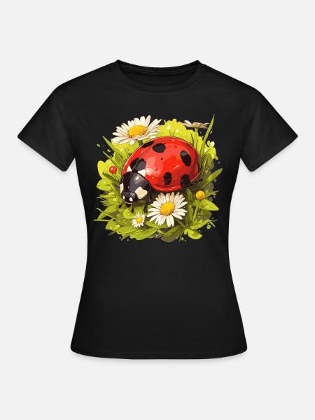 Ladybug Marienkäfer - Frauen T-Shirt - Schwarz