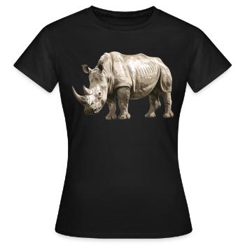 Rhino Nashörner Nashorn - Frauen T-Shirt - Schwarz - Vorne - AI Model Female 172 dark (172cm)