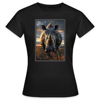 Rhino Nashörner Nashorn - Frauen T-Shirt - Schwarz - Vorne - AI Model Female 172 dark (172cm)