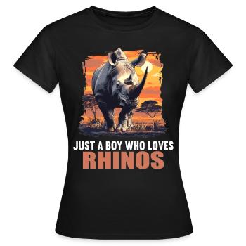 Rhino Nashörner Nashorn - Frauen T-Shirt - Schwarz - Vorne - AI Model Female 172 dark (172cm)