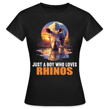 Rhino Nashörner Nashorn - Frauen T-Shirt - Schwarz - Vorne - AI Model Female 172 dark (172cm)