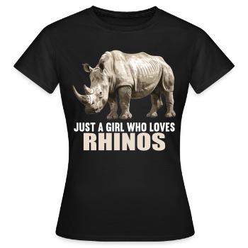 Rhino Nashörner Nashorn - Frauen T-Shirt - Schwarz - Vorne - AI Model Female 172 dark (172cm)