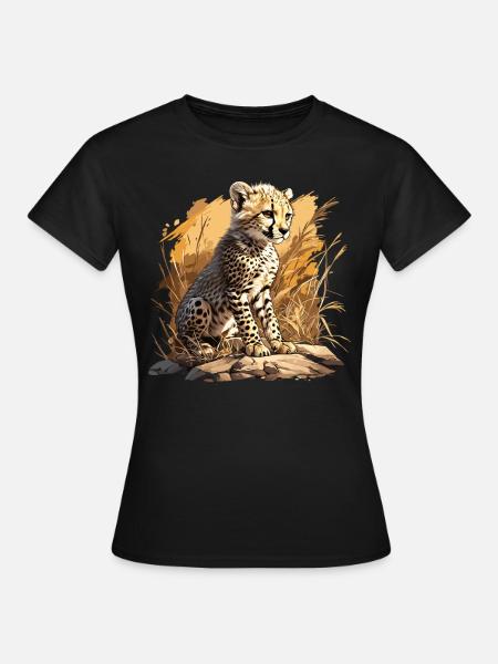 Cheetah Geparde Gepard - Frauen T-Shirt - Schwarz