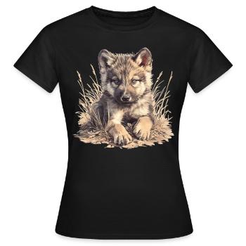 Loups Loup - T-shirt Femme - noir - Devant - AI Model Female 172 dark (172cm)