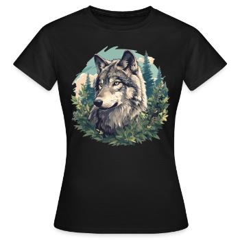 Loups Loup - T-shirt Femme - noir - Devant - AI Model Female 172 dark (172cm)