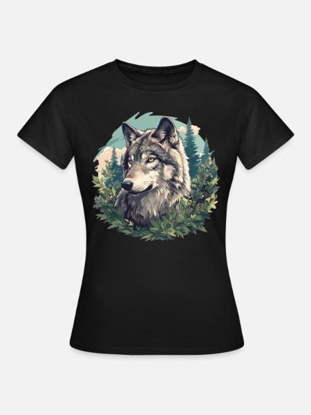 Wölfe Wolf - Frauen T-Shirt - Schwarz