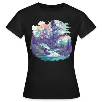 Loups Loup - T-shirt Femme - noir - Devant - AI Model Female 172 dark (172cm)