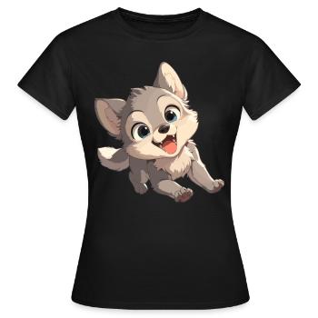 Loups Loup - T-shirt Femme - noir - Devant - AI Model Female 172 dark (172cm)