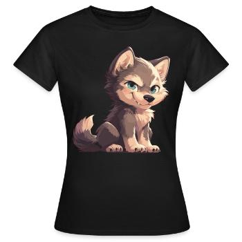 Loups Loup - T-shirt Femme - noir - Devant - AI Model Female 172 dark (172cm)