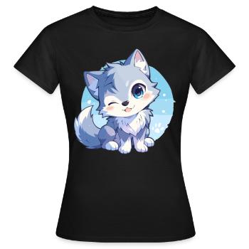 Loups Loup - T-shirt Femme - noir - Devant - AI Model Female 172 dark (172cm)