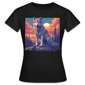 Loups Loup - T-shirt Femme - noir - Devant - AI Model Female 172 dark (172cm)