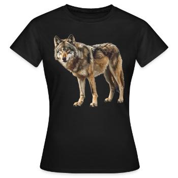 Loups Loup - T-shirt Femme - noir - Devant - AI Model Female 172 dark (172cm)