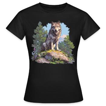Loups Loup - T-shirt Femme - noir - Devant - AI Model Female 172 dark (172cm)