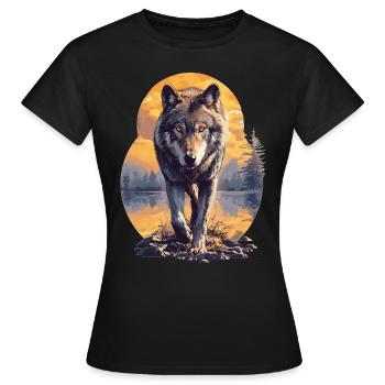 Loups Loup - T-shirt Femme - noir - Devant - AI Model Female 172 dark (172cm)