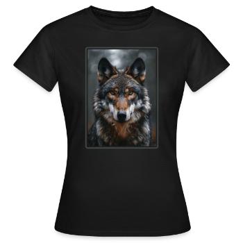 Loups Loup - T-shirt Femme - noir - Devant - AI Model Female 172 dark (172cm)