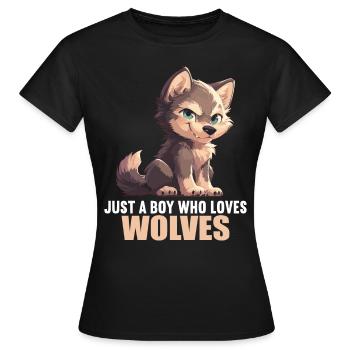 Loups Loup - T-shirt Femme - noir - Devant - AI Model Female 172 dark (172cm)