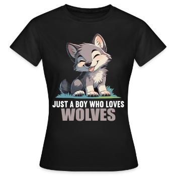 Loups Loup - T-shirt Femme - noir - Devant - AI Model Female 172 dark (172cm)