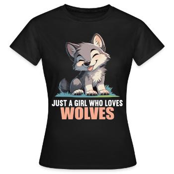 Loups Loup - T-shirt Femme - noir - Devant - AI Model Female 172 dark (172cm)
