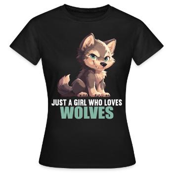 Loups Loup - T-shirt Femme - noir - Devant - AI Model Female 172 dark (172cm)