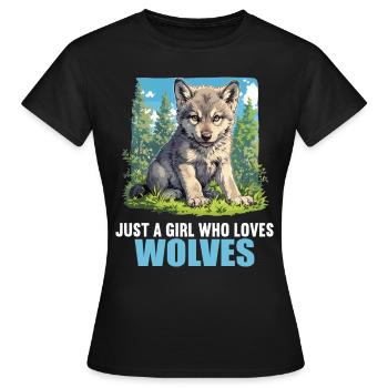 Loups Loup - T-shirt Femme - noir - Devant - AI Model Female 172 dark (172cm)