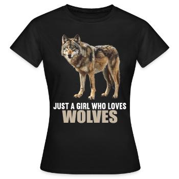 Loups Loup - T-shirt Femme - noir - Devant - AI Model Female 172 dark (172cm)