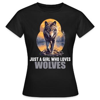 Loups Loup - T-shirt Femme - noir - Devant - AI Model Female 172 dark (172cm)