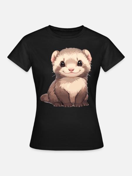 Ferret Frettchen - Frauen T-Shirt - Schwarz