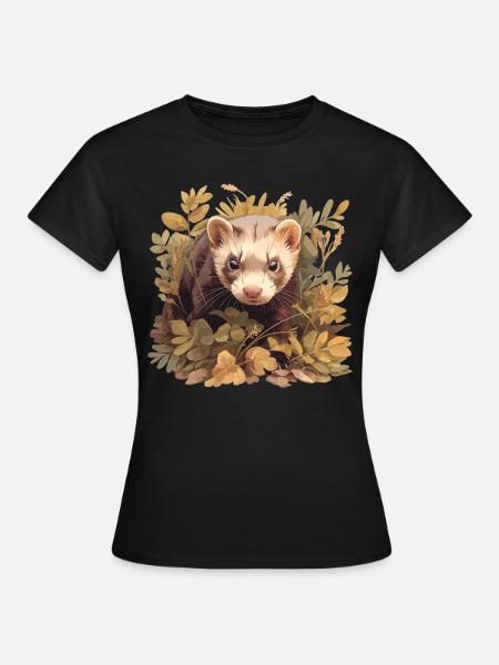 Ferret Frettchen - Frauen T-Shirt - Schwarz