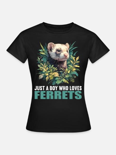 Ferret Frettchen - Frauen T-Shirt - Schwarz