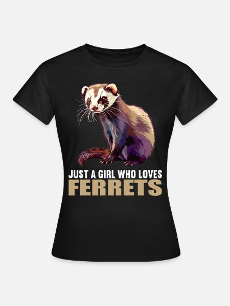 Ferret Frettchen - Frauen T-Shirt - Schwarz