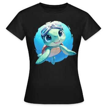 Sea Turtle Meeresschildkröten Meeresschildkröte - Frauen T-Shirt - Schwarz - Vorne - AI Model Female 172 dark (172cm)