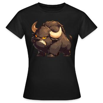 Bisons Bison - T-shirt Femme - noir - Devant - AI Model Female 172 dark (172cm)