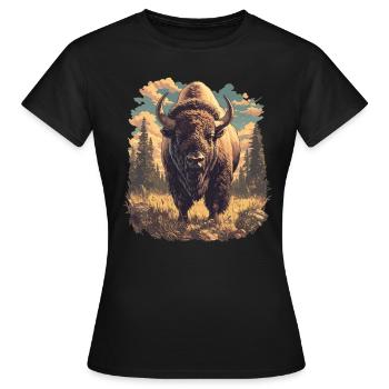 Bisons Bison - T-shirt Femme - noir - Devant - AI Model Female 172 dark (172cm)