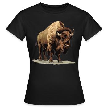 Bisons Bison - T-shirt Femme - noir - Devant - AI Model Female 172 dark (172cm)