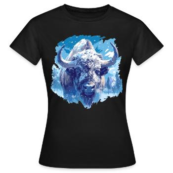 Bisons Bison - T-shirt Femme - noir - Devant - AI Model Female 172 dark (172cm)