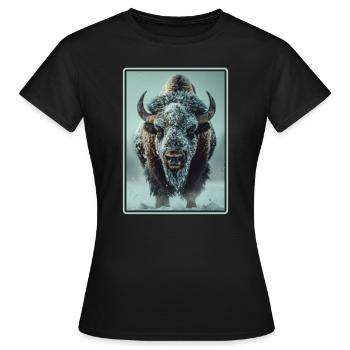 Bisons Bison - T-shirt Femme - noir - Devant - AI Model Female 172 dark (172cm)
