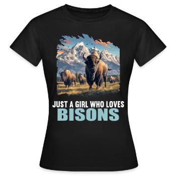 Bisons Bison - T-shirt Femme - noir - Devant - AI Model Female 172 dark (172cm)