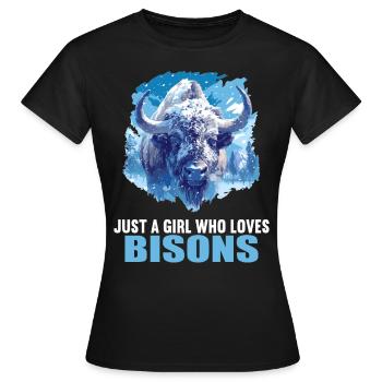 Bisons Bison - T-shirt Femme - noir - Devant - AI Model Female 172 dark (172cm)