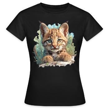 Bobcats Rotluchse Rotluchs Luchs - Frauen T-Shirt - Schwarz - Vorne - AI Model Female 172 dark (172cm)
