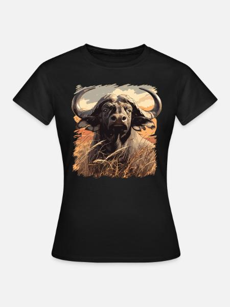 Buffalos Buffalo Büffel - Frauen T-Shirt - Schwarz
