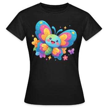 papillon papillons papillon papillon - T-shirt Femme - noir - Devant - AI Model Female 172 dark (172cm)