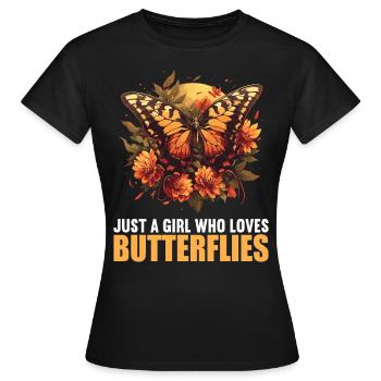 Butterfly Butterflies Butterfly - Women's T-Shirt - black - Front - AI Model Female 172 dark (172cm)