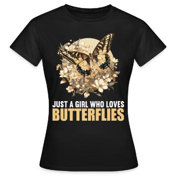 papillon papillons papillon papillon - T-shirt Femme - noir - Devant - AI Model Female 172 dark (172cm)