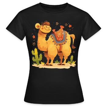 Camel Kamele Kamel - Frauen T-Shirt - Schwarz - Vorne - AI Model Female 172 dark (172cm)
