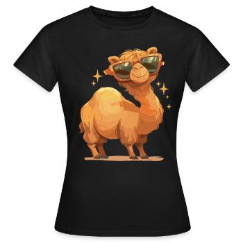Camel Kamele Kamel - Frauen T-Shirt - Schwarz - Vorne - AI Model Female 172 dark (172cm)