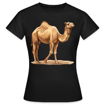 Camel Kamele Kamel - Frauen T-Shirt - Schwarz - Vorne - AI Model Female 172 dark (172cm)