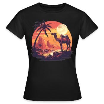 Camel Kamele Kamel - Frauen T-Shirt - Schwarz - Vorne - AI Model Female 172 dark (172cm)