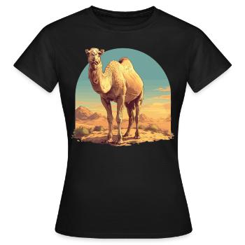 Camel Kamele Kamel - Frauen T-Shirt - Schwarz - Vorne - AI Model Female 172 dark (172cm)